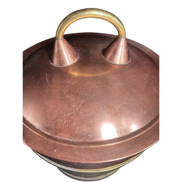 James Casey Hand Made Arts & Crafts Mission Copper & Brass Ice Champagne Bucket - Picture 8 of 16